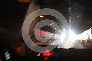 Highway tunnel with light