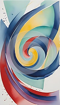 Dynamic Abstract Rainbow Wallpaper Swirling Spiral with Sharp Angles and Smooth Curves in Harmonious Shapes