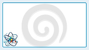 3D Rendering of Atom with Box and Copy Space for Conferences