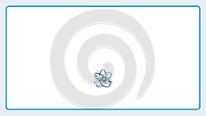 3D Rendering of Atom with Box and Copy Space for Conferences