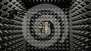 Professional Studio Microphone in Acoustic Foam Booth