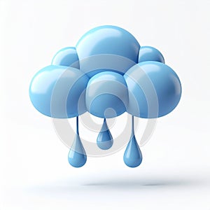 3D rain cloud icon, high quality 3D