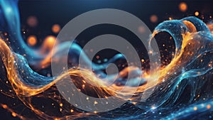 Vibrant Waves: Abstract Bokeh in Orange and Blue Hues