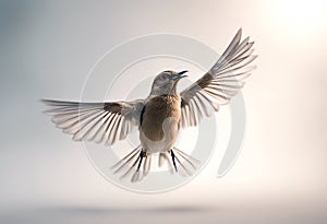 flutter spread tit white flying feathers wide flyup single wing background olated portrait wings flushing object bird blue cut photo