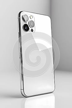 Image is generated using AI. Premium smartphone with a blank screen on a white background.