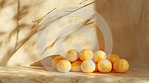 Artfully Displayed Crispy PÃÂ£o de Queijo in Stunning Arrangement photo