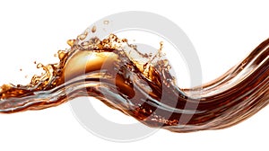Brown Liquid Wave Splashes Isolated White Background
