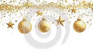 Elegant Sparkly Gold Christmas Decoration Single Line Draping photo
