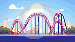 Exciting Rollercoaster Thrill Ride at Amusement Park