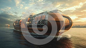 Futuristic Cargo Container Ships Utilizing Technology