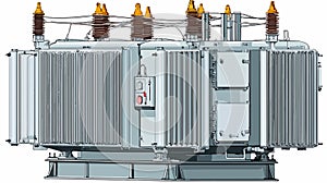 High-Voltage Power Transformer in Flat Vector Design
