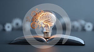 Innovative Knowledge Light Bulb Concept for Creative Ideas