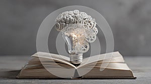 Innovative Knowledge Light Bulb Concept for Creative Ideas