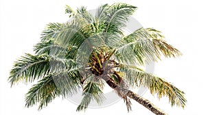 Isolated Coconut Palm Tree on White Background for Creative Projects