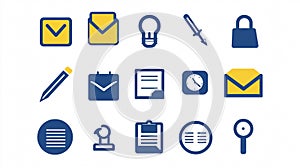 Modern Part-Time Job Icon Set on White Background