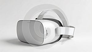 Modern VR Headset on White Background for Virtual Reality Experience