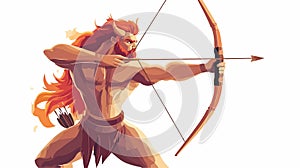 Mythical Centaur Archer Shooting Character in Action Pose with Bow and Arrow photo