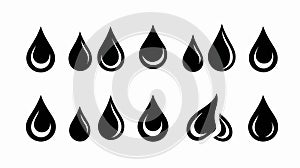 Professional Vector Black Drop Icon Set for Design Projects