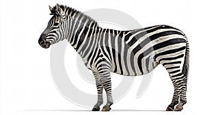Professional Zebra Isolated on White Background for Creative Designs and Projects photo