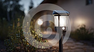 Small Solar Powered LED Light with Motion Sensor for Outdoor Security Lighting