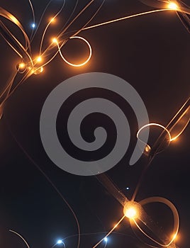 Texture of bright and glowing lights, connecting lines, generative using ai tool