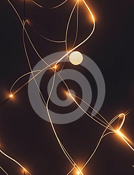 Texture of bright and glowing lights, connecting lines, generative using ai tool