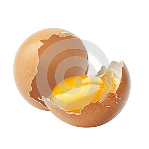 Cracked Egg With Golden Yolk