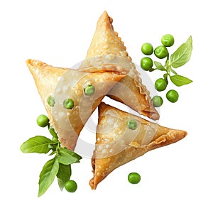 Golden Fried Samosas With Peas
