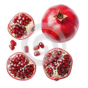 Ripe Pomegranate And Seeds
