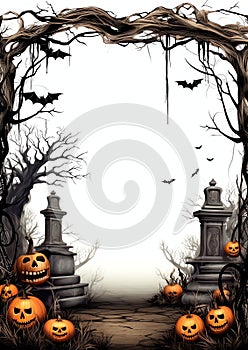 Ghoulish halloween frame border photo