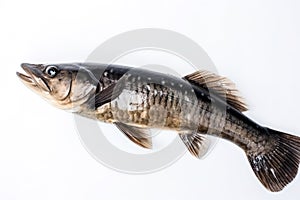 Image of giant snakehead fish on a white background. Underwater animals. Fishs. Illustration. Generative AI