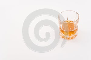 image with glass of alcoholic drink isolated on a white surface