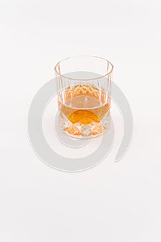 image with glass of alcoholic drink isolated on a white surface