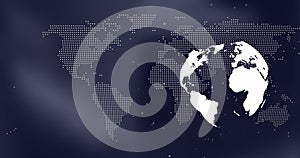 Image of globe with data processing over dark background