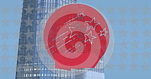 Image of globe with data processing over pattern on white background