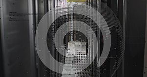 Image of globe and digital data processing over computer servers