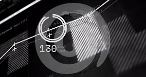 Image of globe, digital data processing over network of connections
