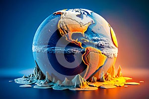 An image of globe with the earth in it. global warming ozone holes greenhouse effect. Generative AI