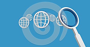Image of globe icons over blue background