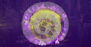 Image of globe with network of connections over binary coding