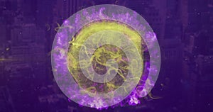 Image of globe with network of connections over binary coding