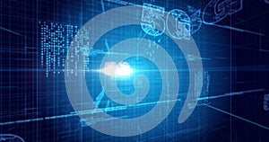 Image of glowing orange 5g text over blue processor socket