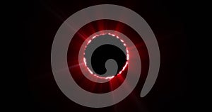 Image of glowing red circle eclipse over black background
