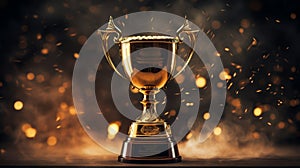Image of gold cup, concept for winning or success. High quality photo