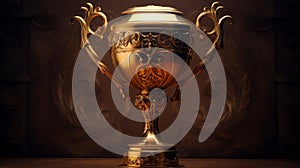 Image of gold cup, concept for winning or success. High quality photo