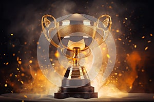 Image of gold cup, concept for winning or success. High quality photo