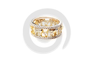 Image of gold ring white background