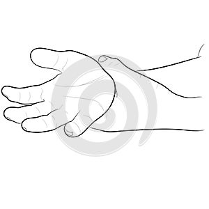 Image graphics vector outline Wrist pain is often caused by sprains or fractures from sudden injuries