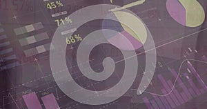 Image of graphs and charts processing data over finance information
