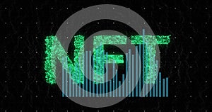 Image of graphs and nft on black background